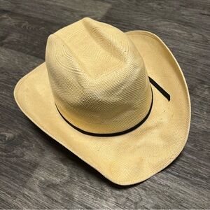 Stallion by STETSON straw cowboy hat, tan, hard shell